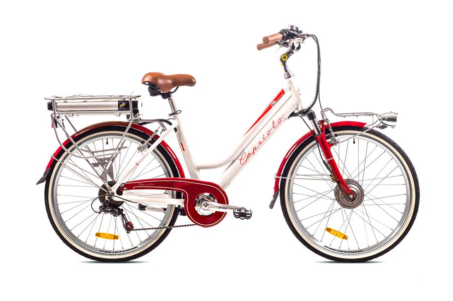 Classic e-bike belo-crveno
